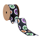 2 1/2" Wired Ribbon | Halloween Ghost Eyes | 10 Yard Spool