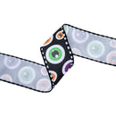 2 1/2" Wired Ribbon | Halloween Ghost Eyes | 10 Yard Spool