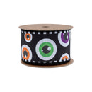 2 1/2" Wired Ribbon | Halloween Ghost Eyes | 10 Yard Spool