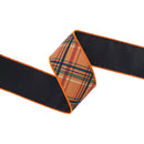 2 1/2" Wired Dupioni | Fall Color Bias Plaid with Black Backing | 10 Yard Roll