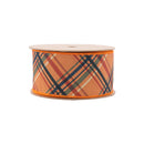 2 1/2" Wired Dupioni | Fall Color Bias Plaid with Black Backing | 10 Yard Roll
