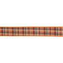 1 1/2" Wired Dupioni | Fall Plaid with Black Backing | 10 Yard Spool