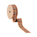 1 1/2" Wired Dupioni | Fall Plaid with Black Backing | 10 Yard Spool