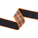 1 1/2" Wired Dupioni | Fall Plaid with Black Backing | 10 Yard Spool