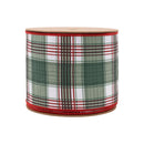 4" Wired Reversible Dupioni | Red/Green Plaid with Red Backing | 10 Yard Roll