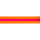 2 1/2" Wired Dupioni Ribbon | Pink on Orange Center Stripe w/ Orange Backing | 10 Yard Roll
