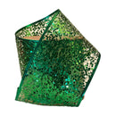 4" Sequin Wired Ribbon | Green | 10 Yard Roll