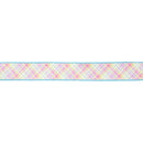 2 1/2" Wired Dupioni Ribbon | Bias Plaid Blue/Yellow w/ Blue Taffeta Fused Back | 10 Yard Roll