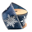 2 1/2" Wired Ribbon | "Glitter Snowflake" Navy/Silver | 10 Yard Roll