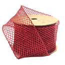 2 1/2" Wired Ribbon | "Glitter Net" Red | 10 Yard Roll