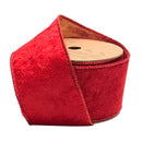 2 1/2" Reversible Velvet/Lurex Wired Ribbon | Red/Gold | 10 Yard Roll