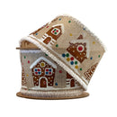 2 1/2" Wired Ribbon | "Gingerbread House" Natural/Multi | 10 Yard Roll