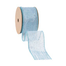 2 1/2" Wired Ribbon | Baby Blue Giltter | 10 Yard Roll