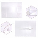 14" x 9" x 4.3" Collapsable Gift Box w/ Satin Ribbon & Magnetic Square Flap Lid | White