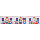 4" Wired Reversible Dupioni Ribbon | Printed Nutcracker with Red Backing | 10 Yard Roll