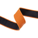 1 1/2" Wired Double-fused Dupioni Ribbon | Orange/Black | 10 Yard Roll