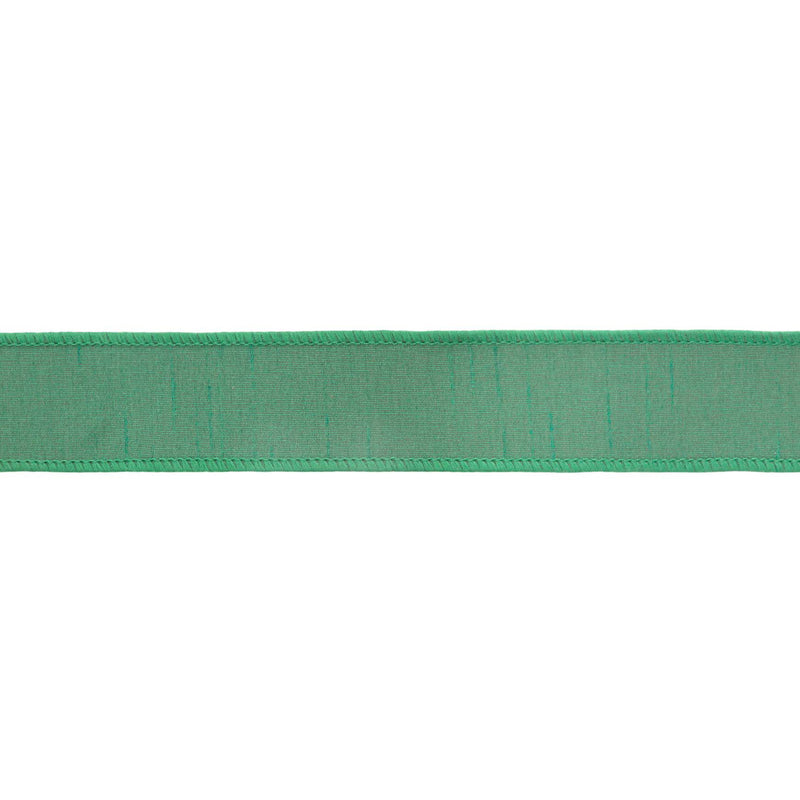 1 1/2" Wired Double-fused Dupioni Ribbon | Red/Green | 10 Yard Roll