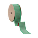 1 1/2" Wired Double-fused Dupioni Ribbon | Red/Green | 10 Yard Roll