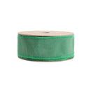 1 1/2" Wired Double-fused Dupioni Ribbon | Red/Green | 10 Yard Roll