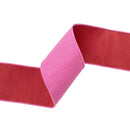 4" Wired Double-fused Dupioni Ribbon | Red/Hot Pink | 10 Yard Roll