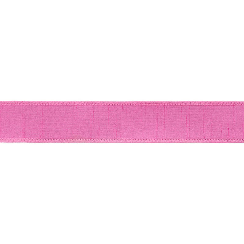 1 1/2" Wired Double-fused Dupioni Ribbon | Red/Hot Pink | 10 Yard Roll