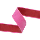 1 1/2" Wired Double-fused Dupioni Ribbon | Red/Hot Pink | 10 Yard Roll