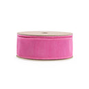 1 1/2" Wired Double-fused Dupioni Ribbon | Red/Hot Pink | 10 Yard Roll