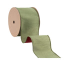 4" Wired Double-fused Dupioni Ribbon | Red/Moss Green | 10 Yard Roll