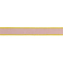 1" Wired Dupioni Ribbon | Light Pink w/ Green Piping and Backing | 10 Yard Roll