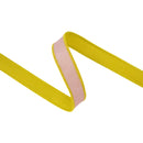 1" Wired Dupioni Ribbon | Light Pink w/ Green Piping and Backing | 10 Yard Roll