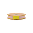 1" Wired Dupioni Ribbon | Light Pink w/ Green Piping and Backing | 10 Yard Roll