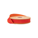 1" Wired Dupioni Ribbon | Pink w/ Orange Piping and Backing | 10 Yard Roll