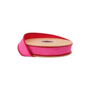 1" Wired Dupioni Ribbon | Hot Pink w/ Red Piping Backing | 10 Yard Roll