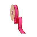 1" Wired Dupioni Ribbon | Hot Pink w/ Red Piping Backing | 10 Yard Roll