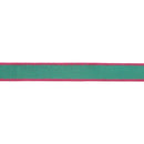 1" Wired Dupioni Ribbon | Green w/ Hot Pink Piping and Backing | 10 Yard Roll