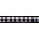 1 1/2" Wired Dupion Ribbon | Black Checks w/ Black Backing | 10 Yard Roll