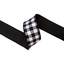2 1/2" Wired Dupioni Ribbon | Black Checks w/ Black Backing | 10 Yard Roll