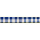 1 1/2" Wired Dupioni Ribbon | Blue Checks w/ Yellow Backing | 10 Yard Roll