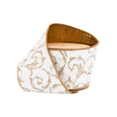 4" Wired Jacquard Ribbon | Metallic Scroll on Ivory w/ Gold Metallic Dupioni-fused Backing | 10 Yard Roll
