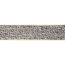2 1/2" Wired Ribbon Black/Ivory/Gold Jacquard Tweed Gold Dupioni-fused Backing | 10 Yard Roll
