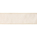 4" Wired Jacquard Ribbon | Ivory/Gold w/ Gold Dupioni-fused Backing | 10 Yard Roll