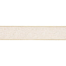 2 1/2" Wired Jacquard Ribbon | Ivory/Gold w/ Gold Dupioni-fused Backing | 10 Yard Roll