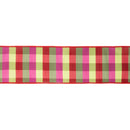 4" Wired Ribbon | Green/Pink/Red Check | 10 Yard Roll