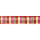 2 1/2" Wired Ribbon | Green/Pink/Red Check | 10 Yard Roll