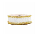 1" Wired Dupioni Ribbon | Ivory w/ Gold Tinsel Edging | 10 Yard Roll