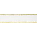 2 1/2" Wired Dupioni Ribbon | Ivory w/ Gold Tinsel Edging | 10 Yard Roll