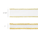 2 1/2" Wired Dupioni Ribbon | Ivory w/ Gold Tinsel Edging | 10 Yard Roll