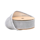 1" Wired Dupioni Ribbon | Silver w/ Metallic Fused Backing | 10 Yard Roll