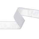 2 1/2" Wired Dupioni Ribbon | Silver w/ Metallic Fused Backing | 10 Yard Roll