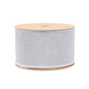 2 1/2" Wired Dupioni Ribbon | Silver w/ Metallic Fused Backing | 10 Yard Roll